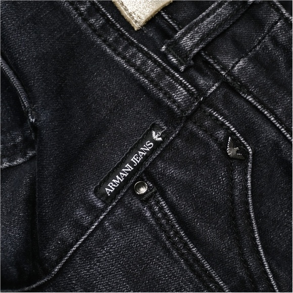 ARMANI JEANS A|J W27 L30 Slim Fit Dark Wash Black Stretch Medium Rise - Picture 11 of 15